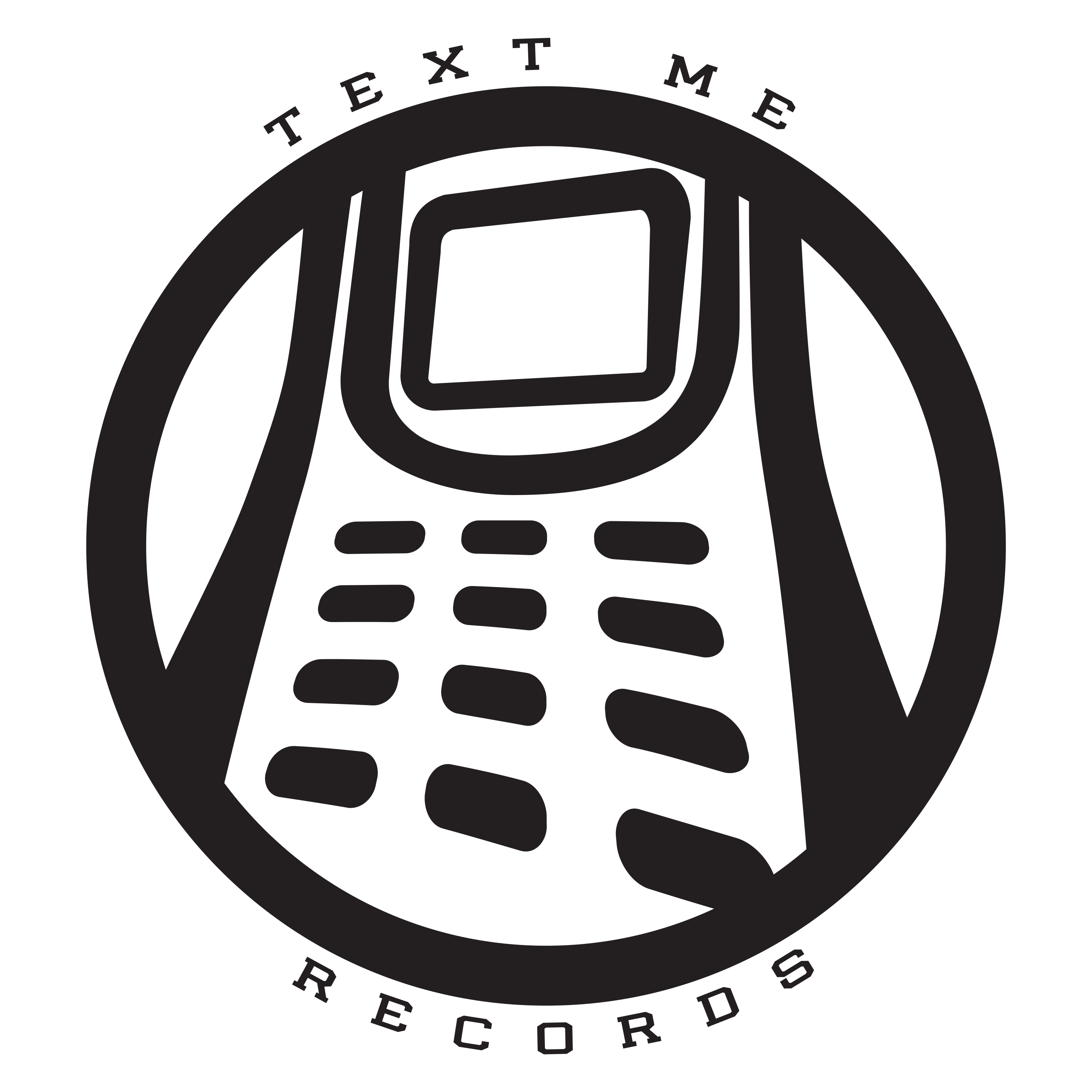 Text Me Records — Bridge + phone · lockup